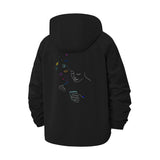 Abstract Line Art Soap Bubbles Unisex Full-Zip Printed Waterproof Hooded Windbreaker