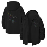 Abstract Line Art Soap Bubbles Unisex Full-Zip Printed Waterproof Hooded Windbreaker