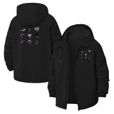 Broken Heart Motif Unisex Full-Zip Printed Waterproof Hooded Windbreaker