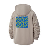 Hashtag Pattern Unisex Full-Zip Printed Waterproof Hooded Windbreaker