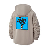 Hand Holding Flowers Unisex Full-Zip Printed Waterproof Hooded Windbreaker