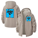 Hand Holding Flowers Unisex Full-Zip Printed Waterproof Hooded Windbreaker