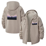 Surreal Moonlit Landscape Unisex Full-Zip Printed Waterproof Hooded Windbreaker