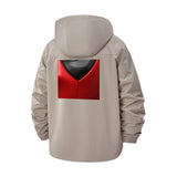 Futuristic Chest Armor Unisex Full-Zip Printed Waterproof Hooded Windbreaker