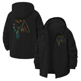 Abstract Floral Line Art Unisex Full-Zip Printed Waterproof Hooded Windbreaker