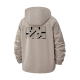 Pixel Grid Pattern Unisex Full-Zip Printed Waterproof Hooded Windbreaker
