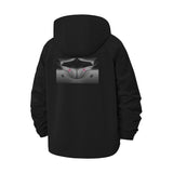 Abstract Metallic Face Unisex Full-Zip Printed Waterproof Hooded Windbreaker