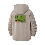 Botanical Leaves Unisex Full-Zip Printed Waterproof Hooded Windbreaker