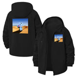 Surreal Desert Sculpture Unisex Full-Zip Printed Waterproof Hooded Windbreaker