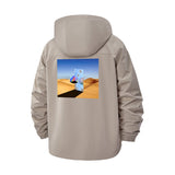 Surreal Desert Sculpture Unisex Full-Zip Printed Waterproof Hooded Windbreaker
