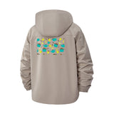 Retro Geometric Shapes Unisex Full-Zip Printed Waterproof Hooded Windbreaker