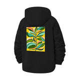 Abstract Botanical Unisex Full-Zip Printed Waterproof Hooded Windbreaker