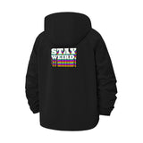 Stay Weird Unisex Full-Zip Printed Waterproof Hooded Windbreaker
