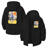 Abstract Botanical Art Unisex Full-Zip Printed Waterproof Hooded Windbreaker