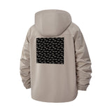Typographic Pattern Unisex Full-Zip Printed Waterproof Hooded Windbreaker