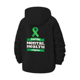 Mental Health Awareness Unisex Full-Zip Printed Waterproof Hooded Windbreaker