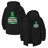 Mental Health Awareness Unisex Full-Zip Printed Waterproof Hooded Windbreaker