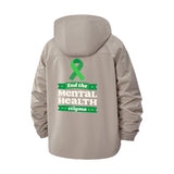 Mental Health Awareness Unisex Full-Zip Printed Waterproof Hooded Windbreaker