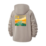 Tropical Landscape Unisex Full-Zip Printed Waterproof Hooded Windbreaker