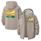 Tropical Landscape Unisex Full-Zip Printed Waterproof Hooded Windbreaker
