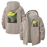 Abstract Landscape Unisex Full-Zip Printed Waterproof Hooded Windbreaker