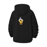 Pixel Art Raised Fist Unisex Full-Zip Printed Waterproof Hooded Windbreaker
