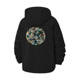 Abstract Marble Pattern Unisex Full-Zip Printed Waterproof Hooded Windbreaker