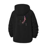 Cherry Blossom Vinyl Unisex Full-Zip Printed Waterproof Hooded Windbreaker