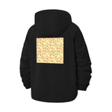 Abstract Leaf Pattern Unisex Full-Zip Printed Waterproof Hooded Windbreaker