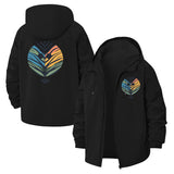 Abstract Owl Unisex Full-Zip Printed Waterproof Hooded Windbreaker