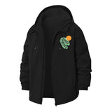 Monstera Leaf and Sun Unisex Full-Zip Printed Waterproof Hooded Windbreaker