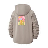 Modern Floral Unisex Full-Zip Printed Waterproof Hooded Windbreaker