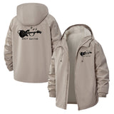 Guitar Solo Unisex Full-Zip Printed Waterproof Hooded Windbreaker