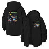 Whimsical Home Drawing Unisex Full-Zip Printed Waterproof Hooded Windbreaker