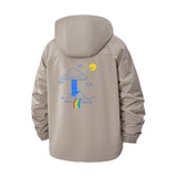 Rainbow Cloud and Sunshine Unisex Full-Zip Printed Waterproof Hooded Windbreaker
