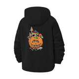 Halloween Jack-O'-Lantern Unisex Full-Zip Printed Waterproof Hooded Windbreaker