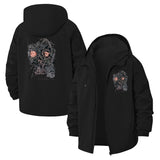 Distressed Monster Face Unisex Full-Zip Printed Waterproof Hooded Windbreaker