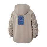 Abstract Geometric Unisex Full-Zip Printed Waterproof Hooded Windbreaker