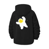 Fried Egg Splash Unisex Full-Zip Printed Waterproof Hooded Windbreaker