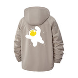 Fried Egg Splash Unisex Full-Zip Printed Waterproof Hooded Windbreaker