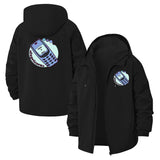 Retro Cell Phone Unisex Full-Zip Printed Waterproof Hooded Windbreaker