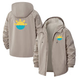 Sunrise Graphic Unisex Full-Zip Printed Waterproof Hooded Windbreaker