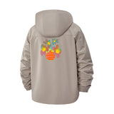 Abstract Floral Vase Unisex Full-Zip Printed Waterproof Hooded Windbreaker