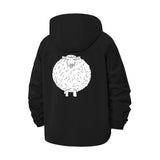 Cute Sheep Illustration Unisex Full-Zip Printed Waterproof Hooded Windbreaker