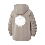 Cute Sheep Illustration Unisex Full-Zip Printed Waterproof Hooded Windbreaker