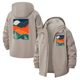 Mountain Wilderness Unisex Full-Zip Printed Waterproof Hooded Windbreaker