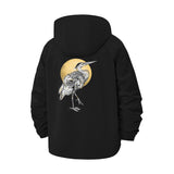 Heron Moon Art Unisex Full-Zip Printed Waterproof Hooded Windbreaker