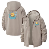 Rubber Duck Bathtub Unisex Full-Zip Printed Waterproof Hooded Windbreaker