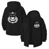 Cat and Skull Art Unisex Full-Zip Printed Waterproof Hooded Windbreaker