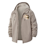 Skull Art Unisex Full-Zip Printed Waterproof Hooded Windbreaker